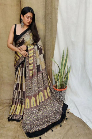 Multi Color Printed Satin Saree (Sudha-174)