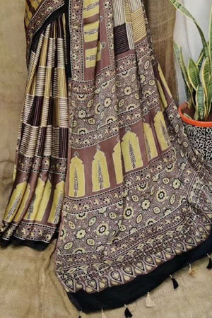 Multi Color Printed Satin Saree (Sudha-174)