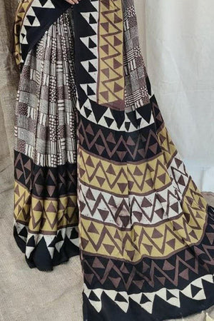 Multi Color Printed Satin Saree (Sudha-176)