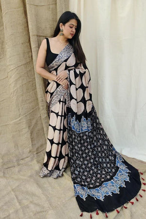 Multi Color Printed Satin Saree (Sudha-177)