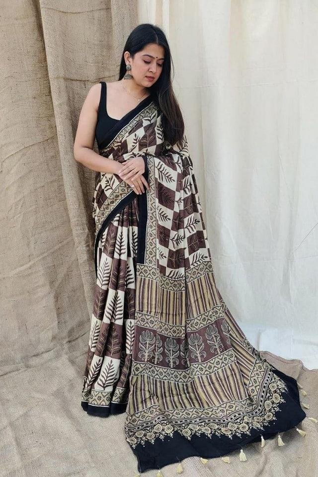 Multi Color Printed Satin Saree (Sudha-178)