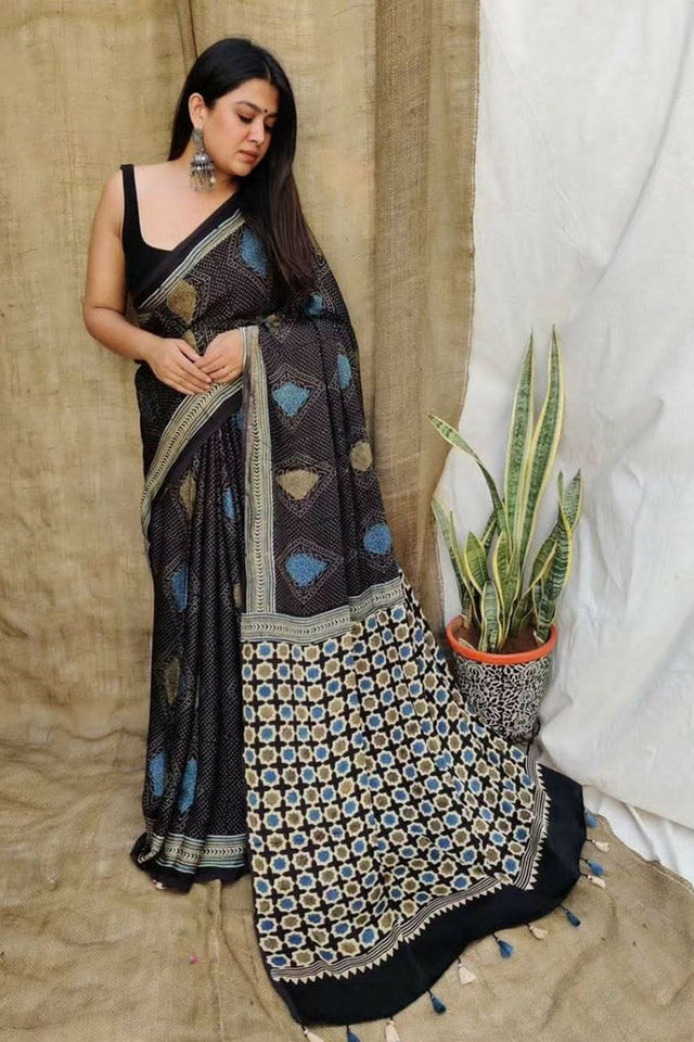 Multi Color Printed Satin Saree (Sudha-179)