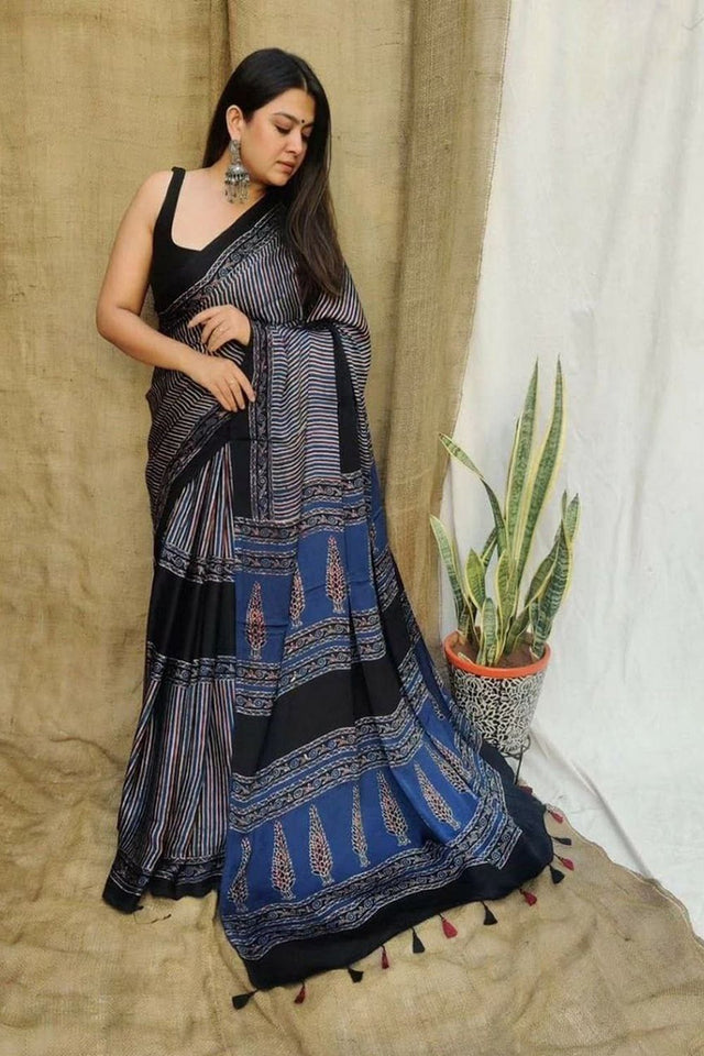 Multi Color Printed Satin Saree (Sudha-182)