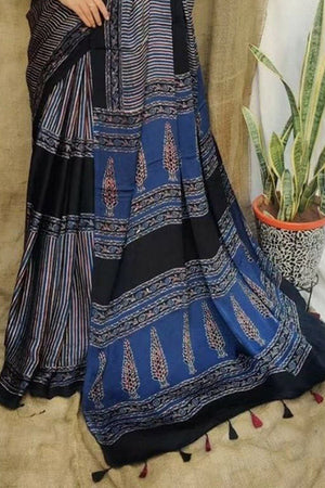 Multi Color Printed Satin Saree (Sudha-182)