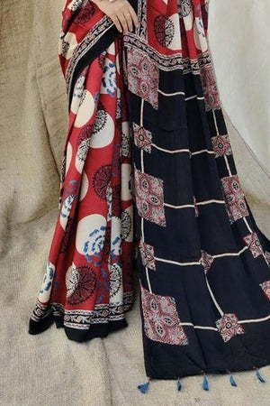 Multi Color Printed Satin Saree (Sudha-183)