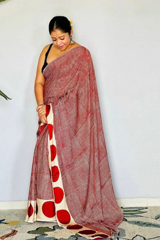 Multi Color Printed Satin Saree (Sudha-194)