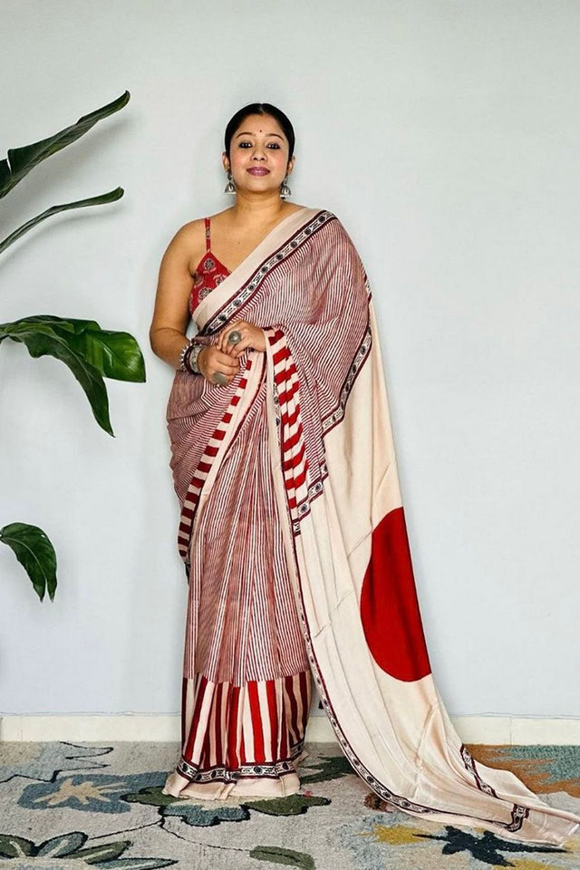 Multi Color Printed Satin Saree (Sudha-199)