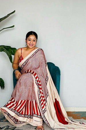 Multi Color Printed Satin Saree (Sudha-199)