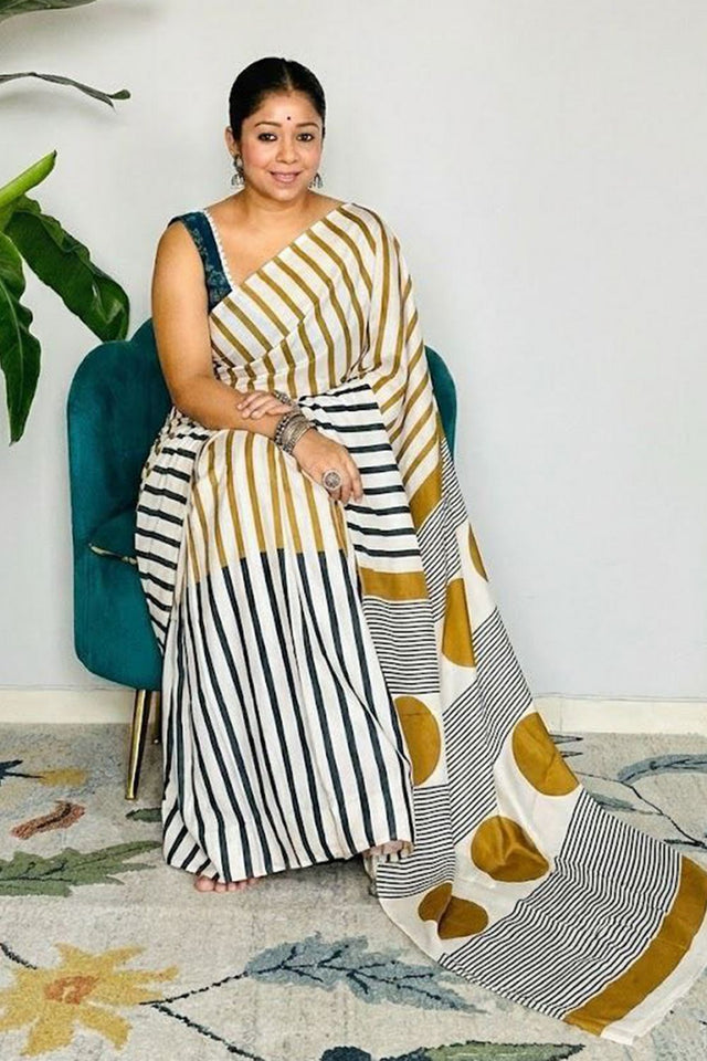 Multi Color Printed Satin Saree (Sudha-203)