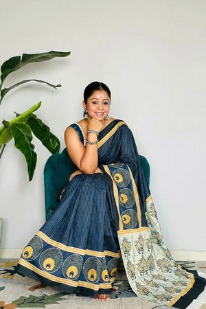 Multi Color Printed Satin Saree (Sudha-204)