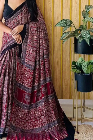 Multi Color Printed Satin Saree (Sudha-220)