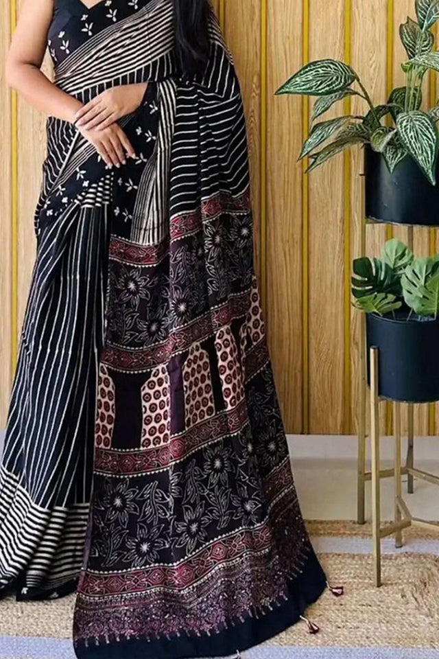 Multi Color Printed Satin Saree (Sudha-222)