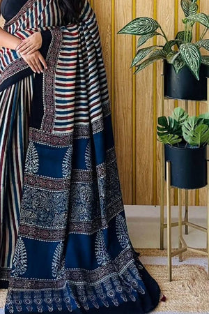 Multi Color Printed Satin Saree (Sudha-226)