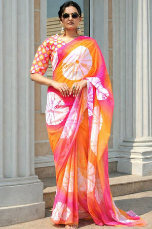 Multi Color Printed Satin Saree (Sudha-227)
