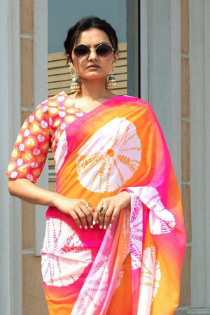 Multi Color Printed Satin Saree (Sudha-227)