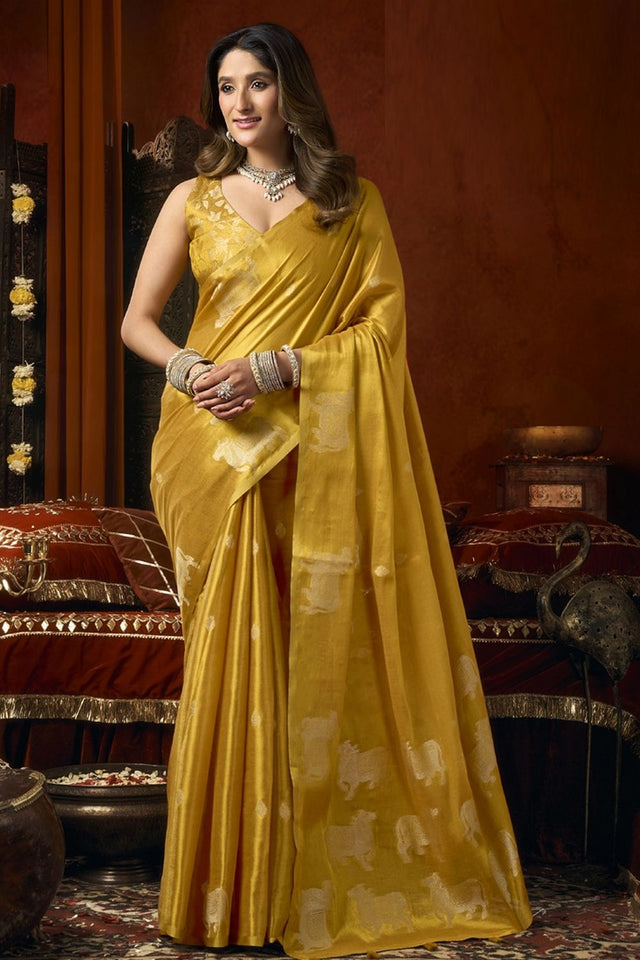 Gold Woven Tissue Saree (Supriya-3603)