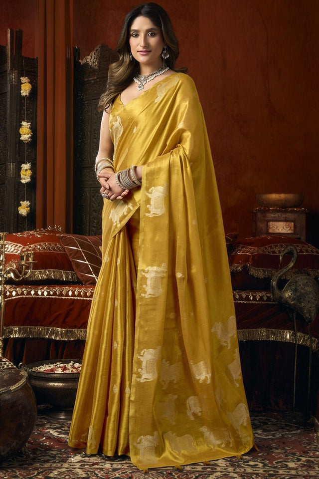 Gold Woven Tissue Saree (Supriya-3603)