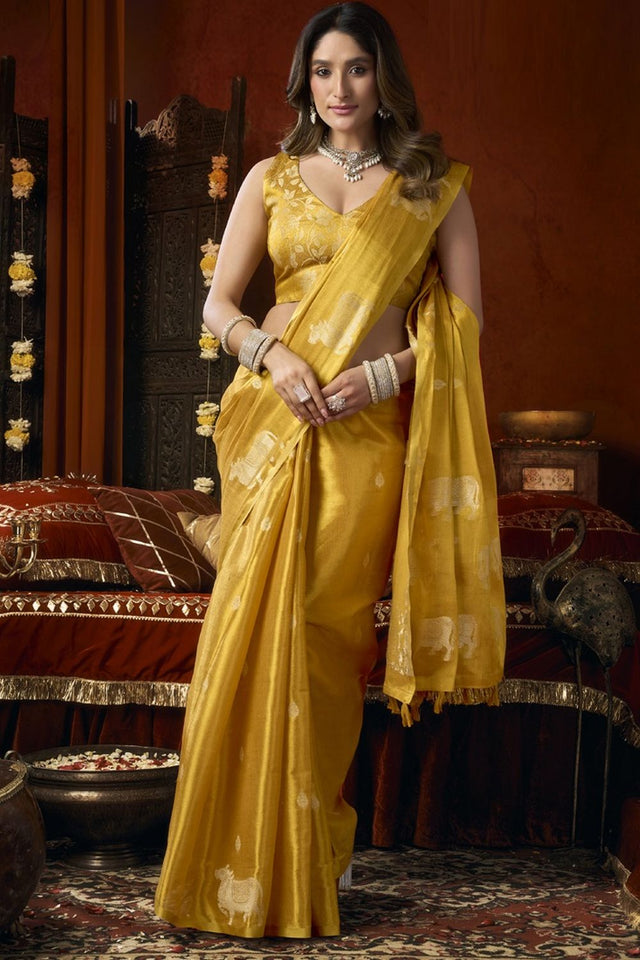 Gold Woven Tissue Saree (Supriya-3603)