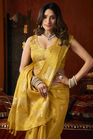 Gold Woven Tissue Saree (Supriya-3603)
