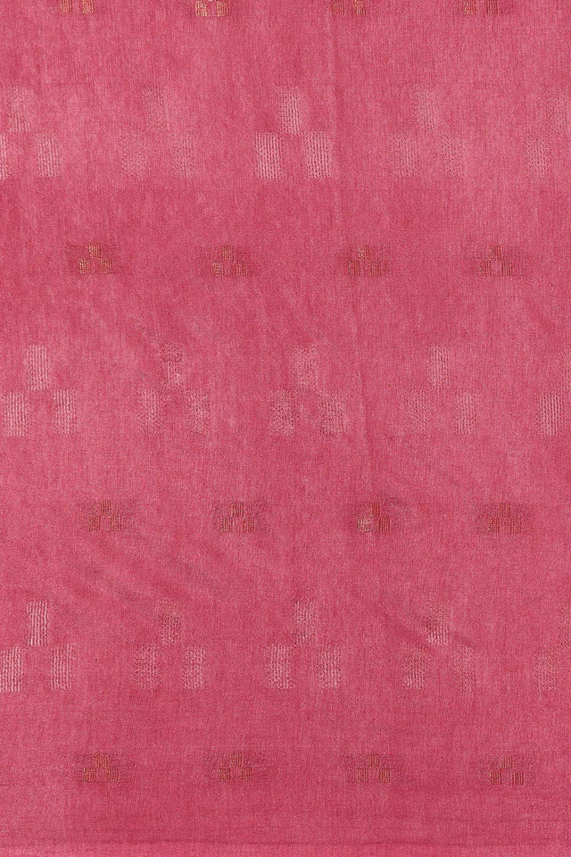 Peach Silk Blend Woven Saree