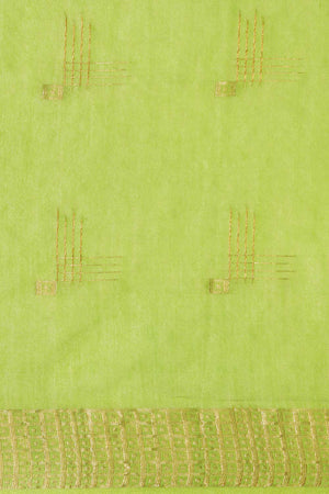 Green Silk Blend Woven Saree