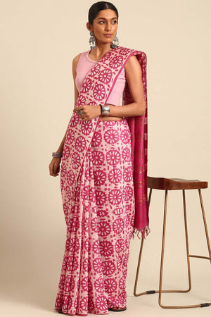 Purple Silk Blend Woven Saree (THMQQF4H2138)