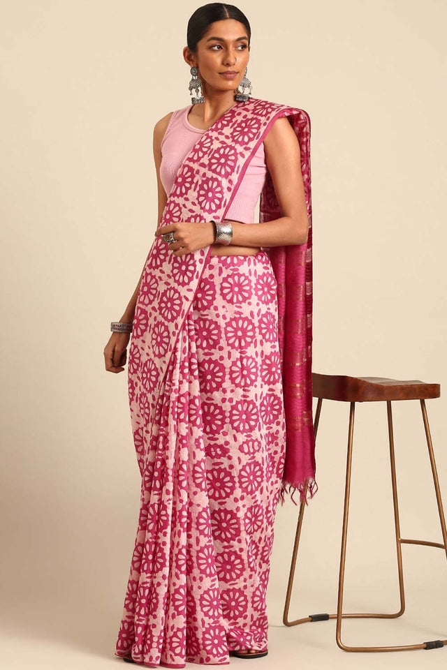 Purple Silk Blend Woven Saree (THMQQF4H2138)