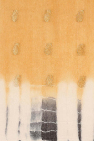 Cream Silk Blend Woven Saree