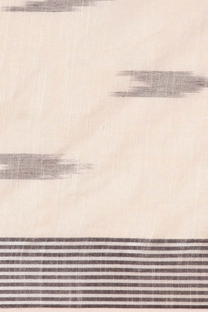 White Linen Blend Woven Saree (TMUWLF4E2070)