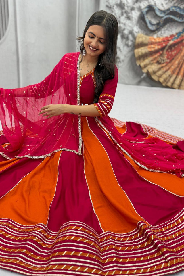 Pink Lace Work Cotton Lehenga (TP-589-Pink)