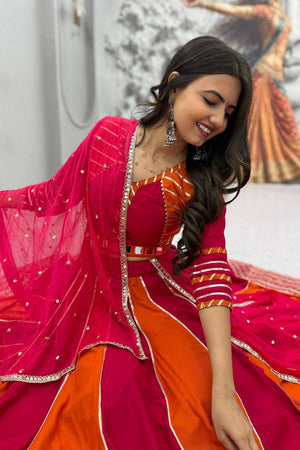 Pink Lace Work Cotton Lehenga (TP-589-Pink)