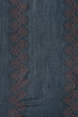 Blue Silk Blend Woven Saree