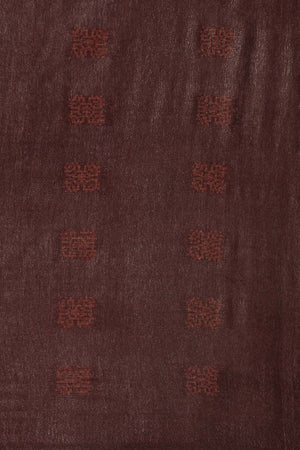 Brown Silk Blend Woven Saree