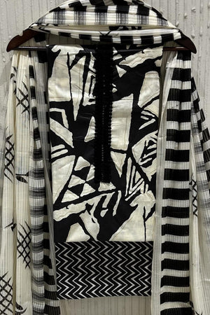 Black Printed Cotton Kurti Pant Set (VCDM0294-BLCK)