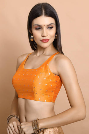 Yellow Woven Brocade Blouse