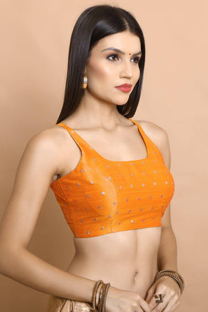 Yellow Woven Brocade Blouse