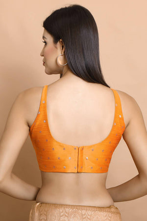 Yellow Woven Brocade Blouse