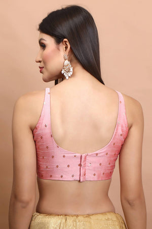 Light Pink Woven Brocade Blouse