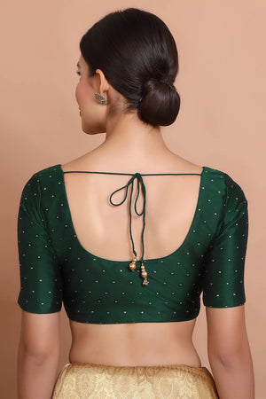 Green Woven Silk Blouse