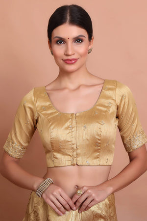 Gold Embroidered Silk Blouse