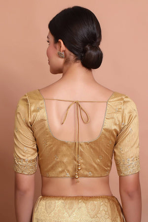 Gold Embroidered Silk Blouse