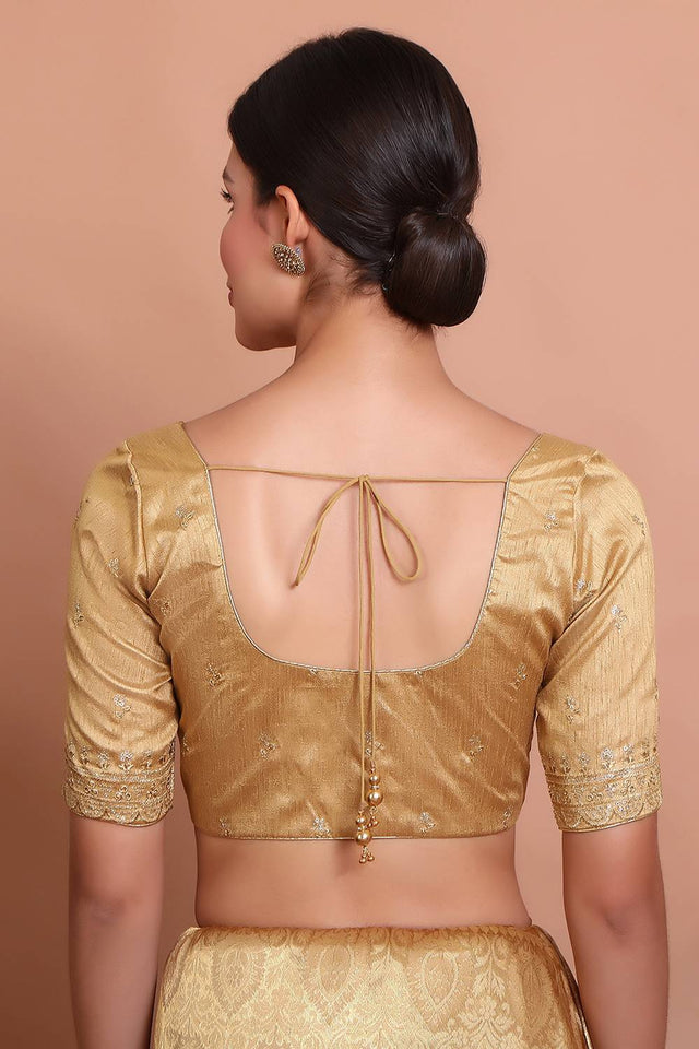 Gold Embroidered Silk Blouse