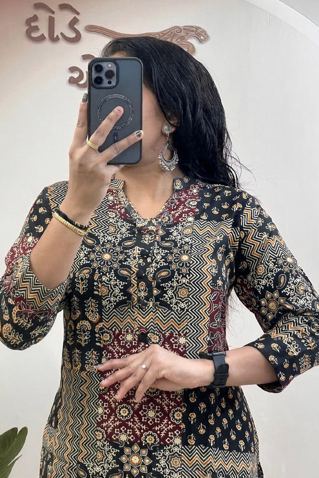 Black Printed Cotton Co-Ord Set (WM26-BLACK)