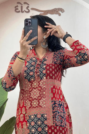 Maroon Printed Cotton Co-Ord Set (WM26-MAROON)