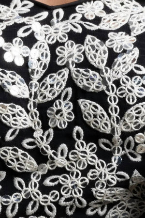 Black Thread Work Georgette Lehenga