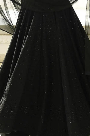 Black Sequin With Embroidered Georgette Lehenga