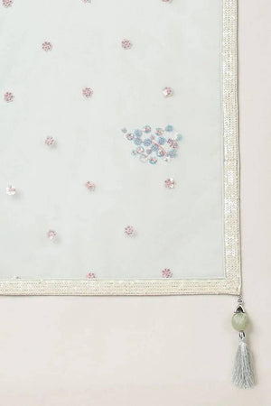 Green Sequin With Embroidered Net Lehenga