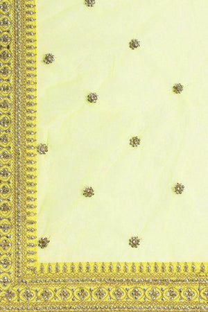 Green Sequin With Embroidered Silk Lehenga