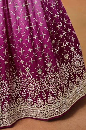 Pink Sequin Georgette Lehenga