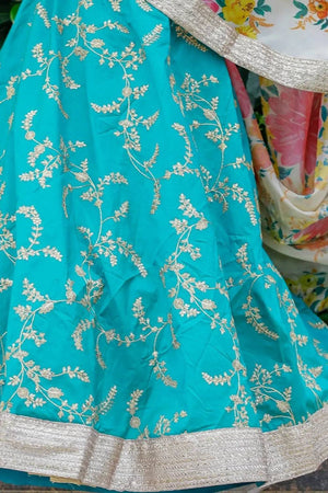 Green Banarasi Silk Lehenga